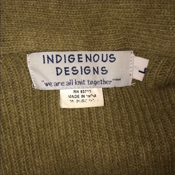 Indigenous Designs Wool Sweater Coat sz L - Picture 3 of 8